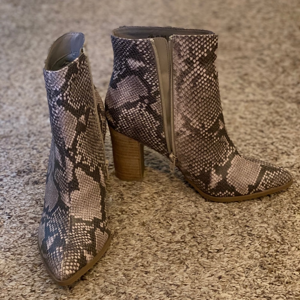 Never worn snakeskin bootie!